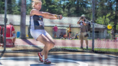 Zihlmann Nicole wirft Schweizer Rekord bei den Schweizer Meisterschafen SM Leichtathletik 2016 im Stade Bout du Monde, Genève. Copyright 2016 Ulf Schiller / athletix.ch, all rights reserved