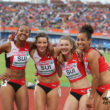 Amsterdam, 9.7.2016, Leichtathletik EM, 4x100m, Sarah Atcho, Ellen Sprunger, Ajla Del Ponte, Salome Kora (SUI). (Daniel Mitchell/EQ Images)